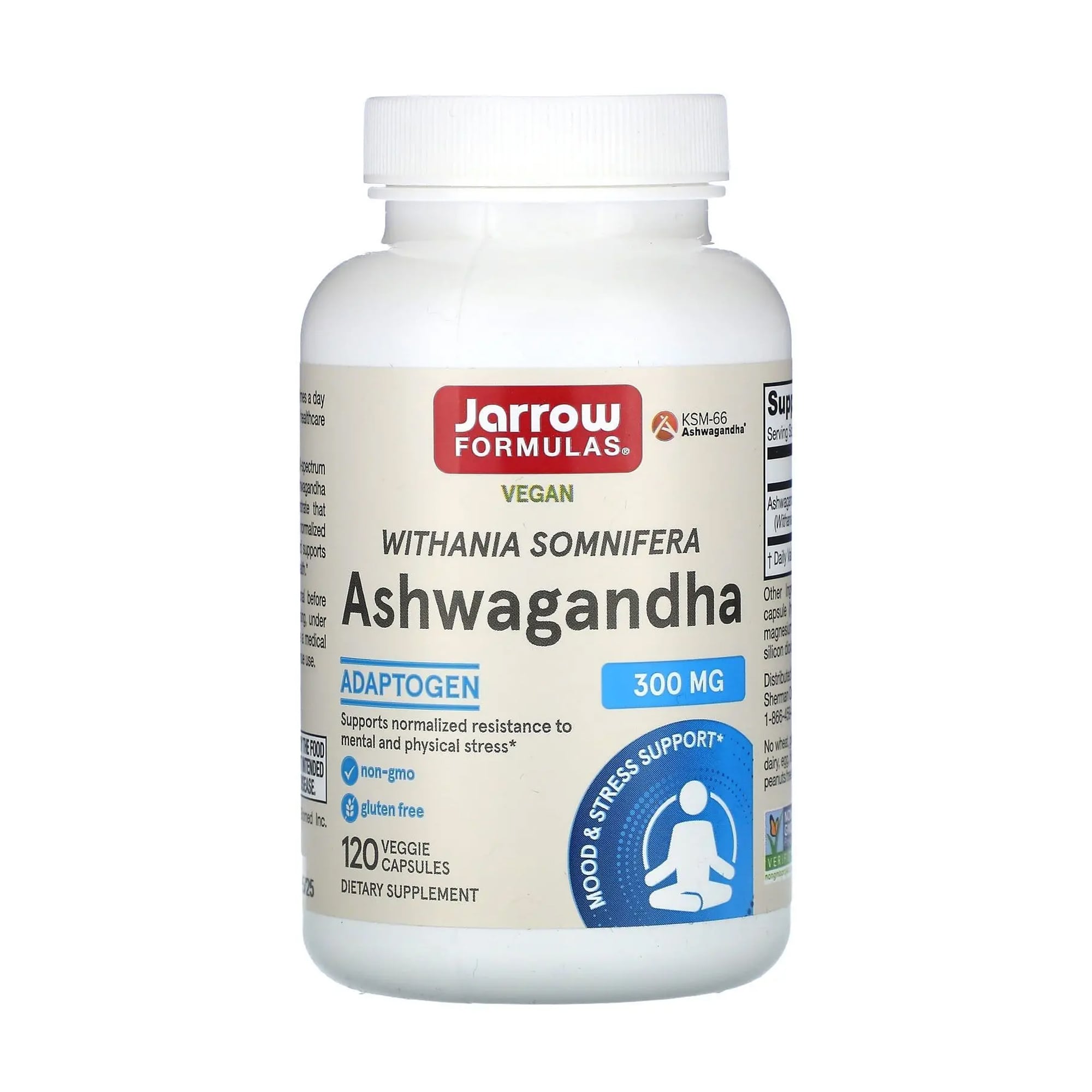 Ашваганда Jarrow Formulas Ashwagandha, 120 вегетаріанських капсул