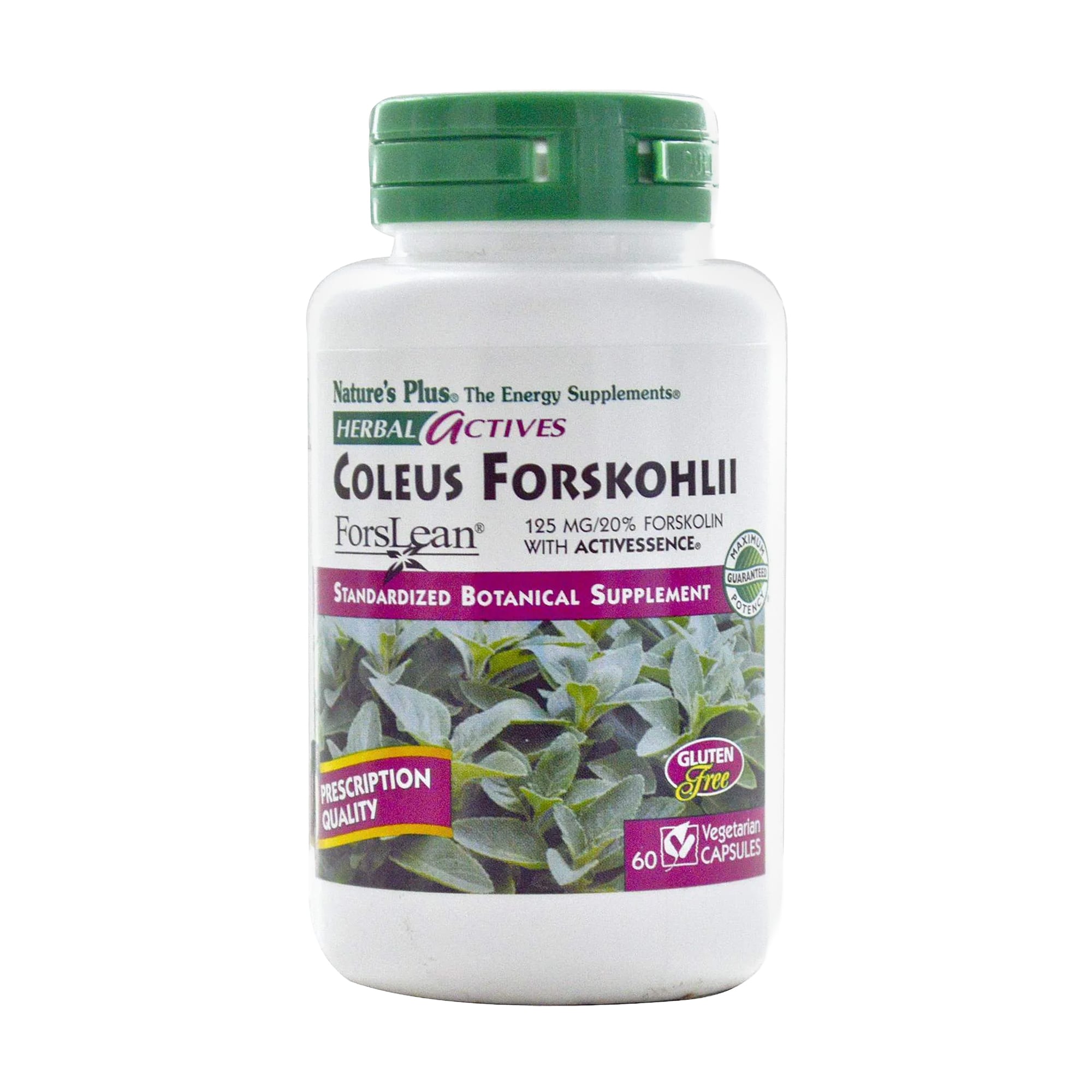 Форсколін NaturesPlus Herbal Actives Coleus Forskohlii 125 мг, 60 вегетаріанських капсул